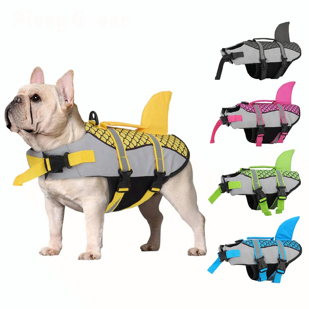 Shark Dog Life Jacket Swim Vest Pet Swimming Harness for Summer