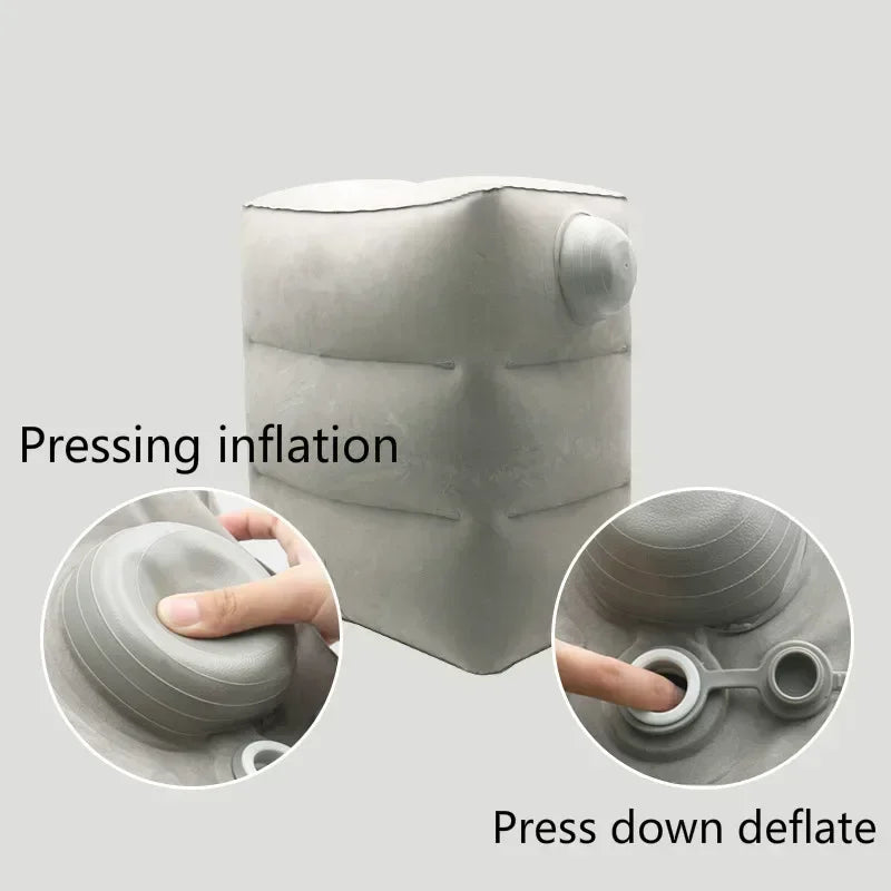 Inflatable Travel Footrest Pillow for Airplane Car Bus