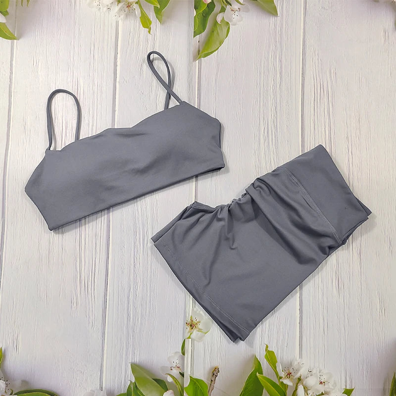 Butt Lifting Gym Set Women Seamless Shorts & Sports Bra Workout Outfit