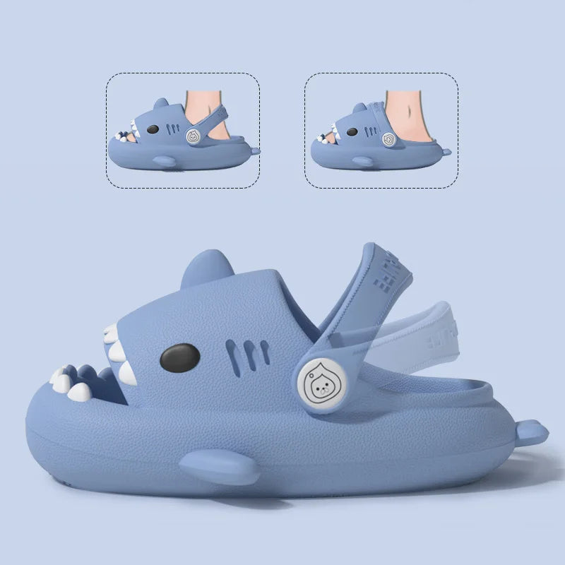 Kids Shark Summer Sandals Non Slip Soft Sole Slippers