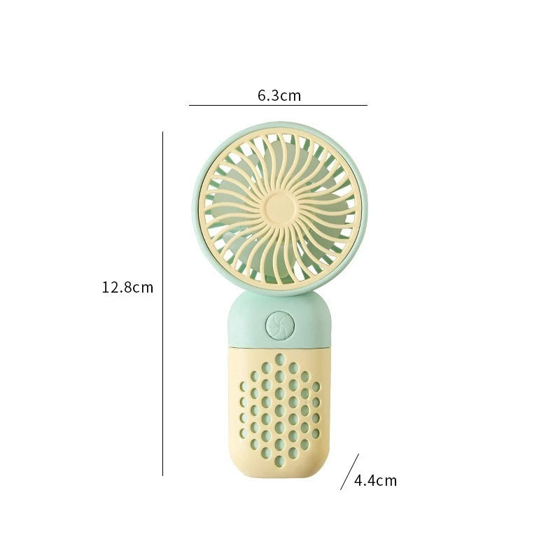 Mini USB Handheld Portable Fan Cute Cartoon Charging Fan Pocket Size