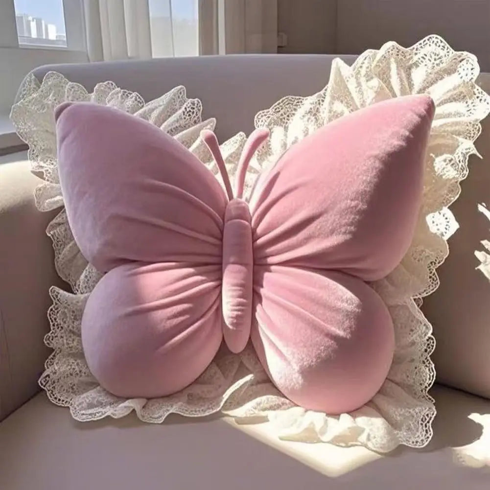 Cute Butterfly Bow Cushion Pillow Soft Decorative Pillow for Sofa Bedroom Car