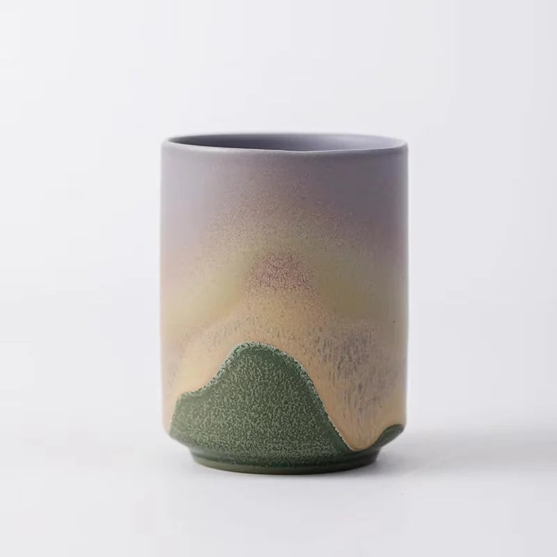 Stoneware Coffee Mug Kiln Fired Gradient Large Water Cup