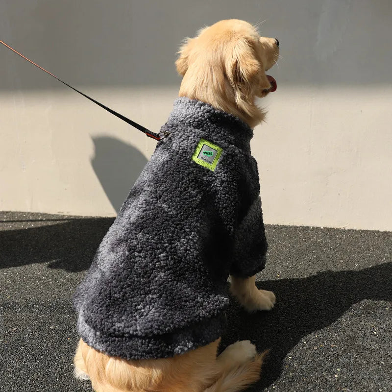 Winter Big Dog Lamb Wool Jacket Windproof Coat 3XL to 7XL
