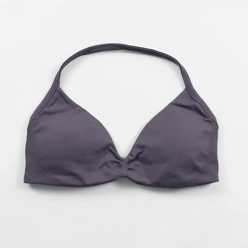 Women Seamless Strappy Sports Bra Push Up Gym Yoga Fitness Top