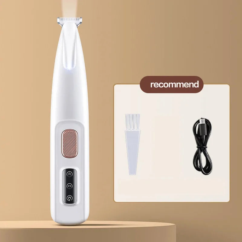 Waterproof Dog Paw Trimmer with LED Light Pet Grooming Clippers