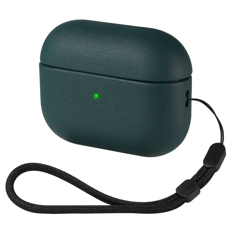 AirPods Pro/Pro 2 Leather Case Slim Protective Cover for AirPods 3/4 Shockproof Sleeve