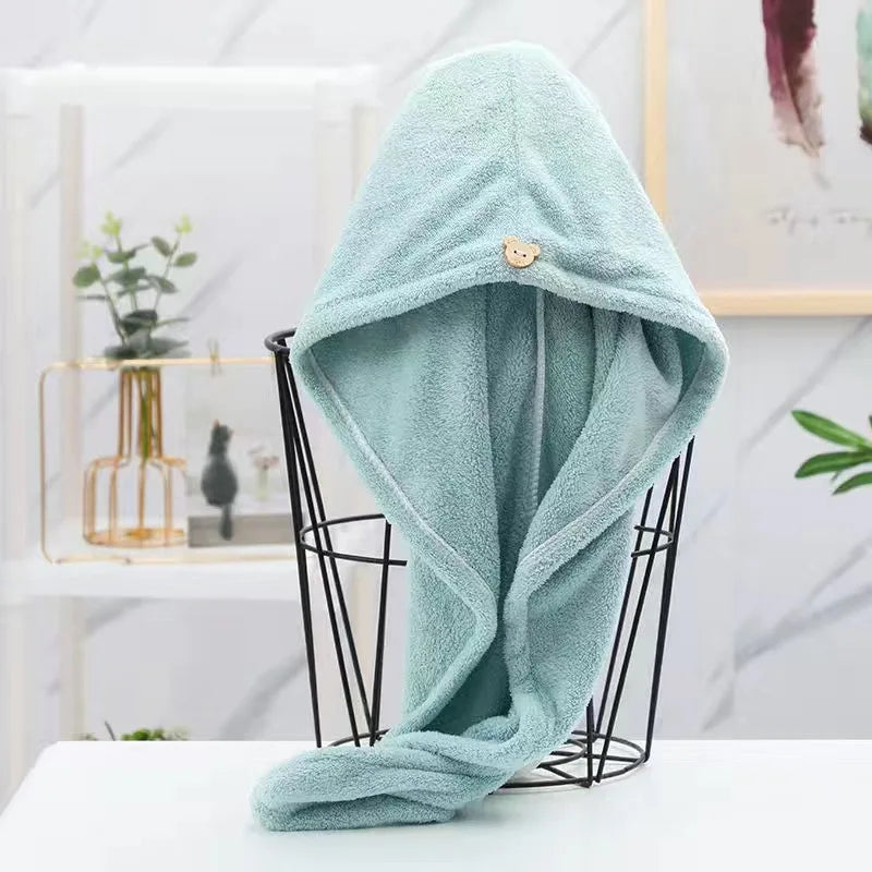 Women Microfiber Hair Towel Turban Quick Dry Bath Cap Shower Hair Wrap Soft Drying Hat
