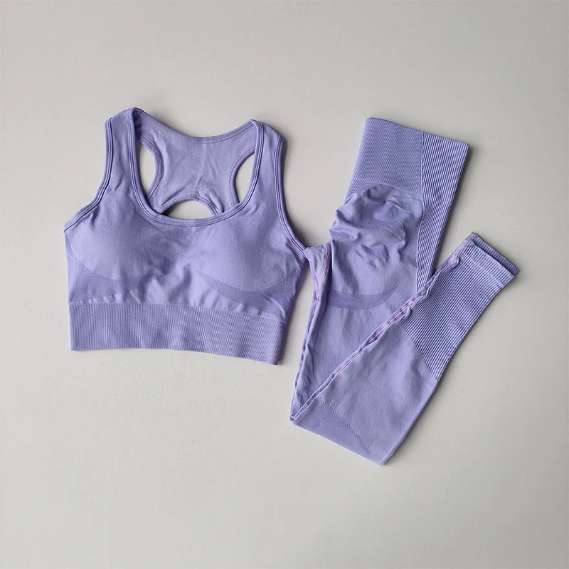 Women Sports Bra Set Fitness Tank Top Leggings Yoga Workout Set Shockproof