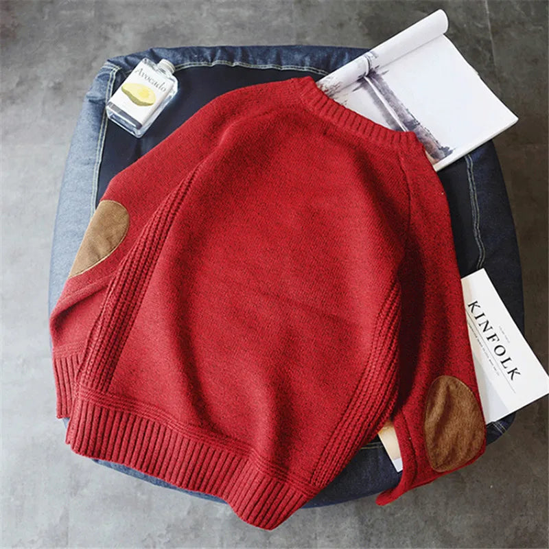 Men Oversize Wool Sweater O Neck Knitted Pullover Casual Streetwear