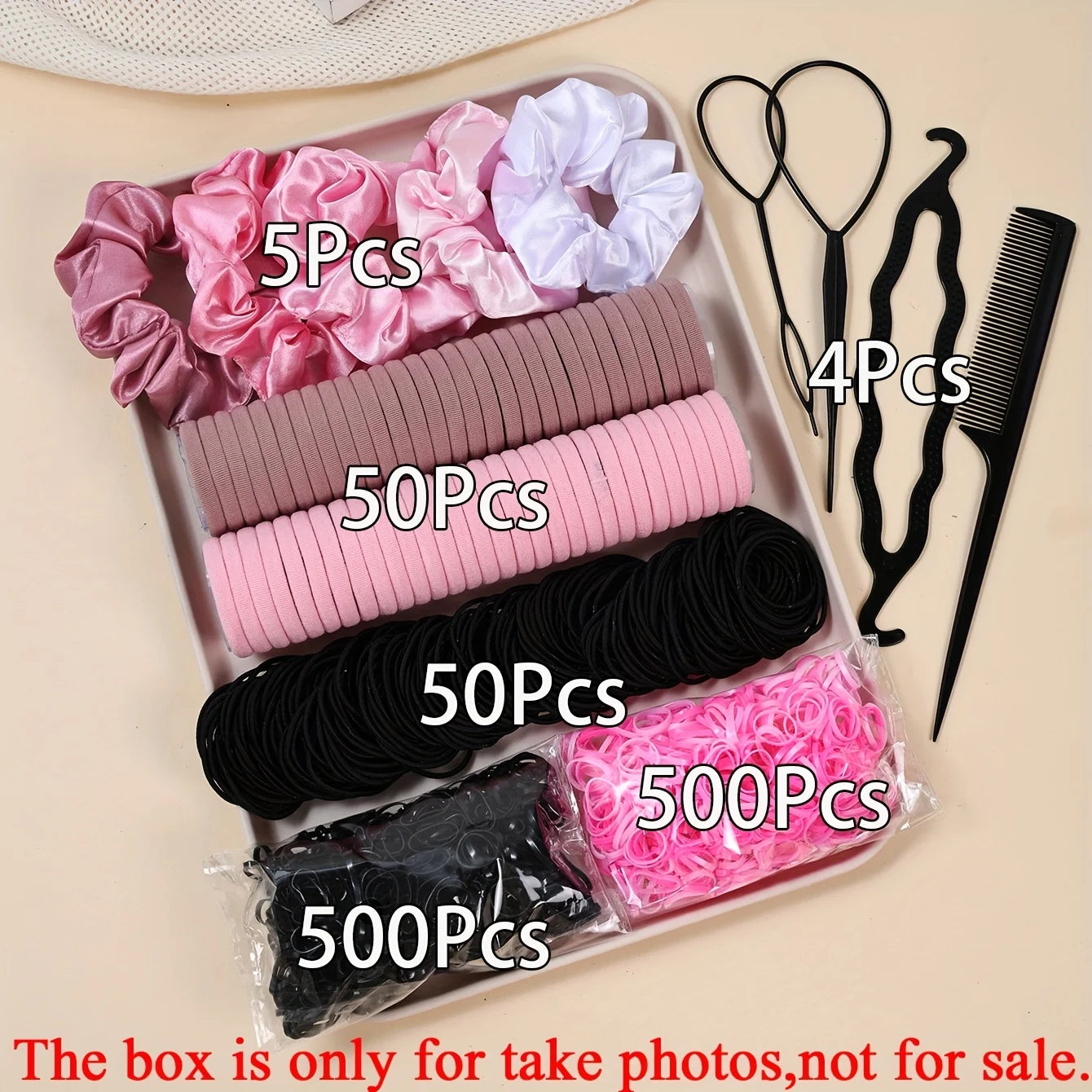 Hair Accessories Set Scrunchies Elastic Bands Ponytail Kit Women Fashion Bundle