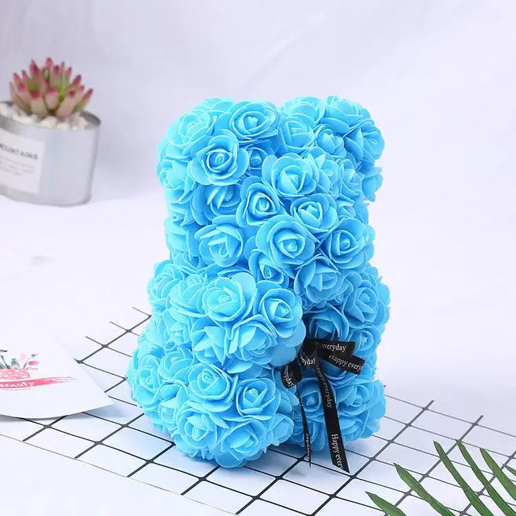 Rose Flower Teddy Bear Gift with Box for Women