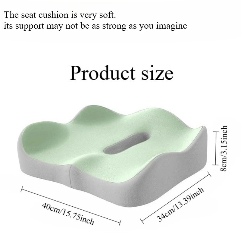 Memory Foam Seat Cushion Ergonomic Support Washable Cover Car Office Chair Pad