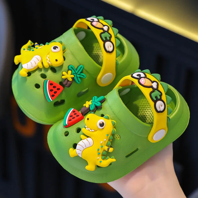 Kids Dinosaur Clogs Sandals Anti Slip Cartoon Summer Beach Shoes for Boys and Girls