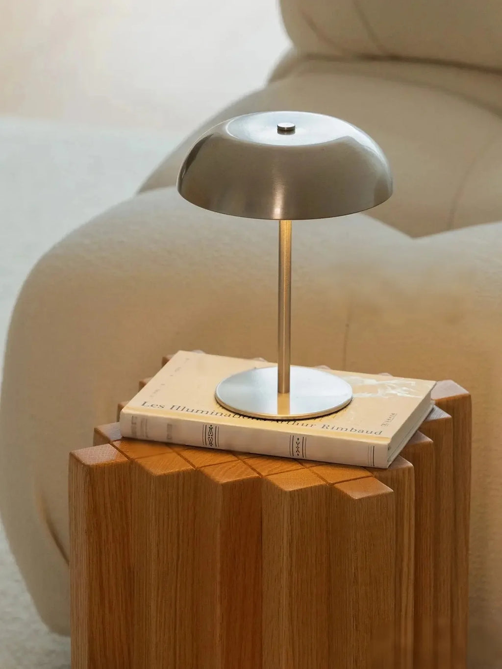 Cordless Touch Table Lamp 3 Color Dimmable LED Rechargeable Bedside Light