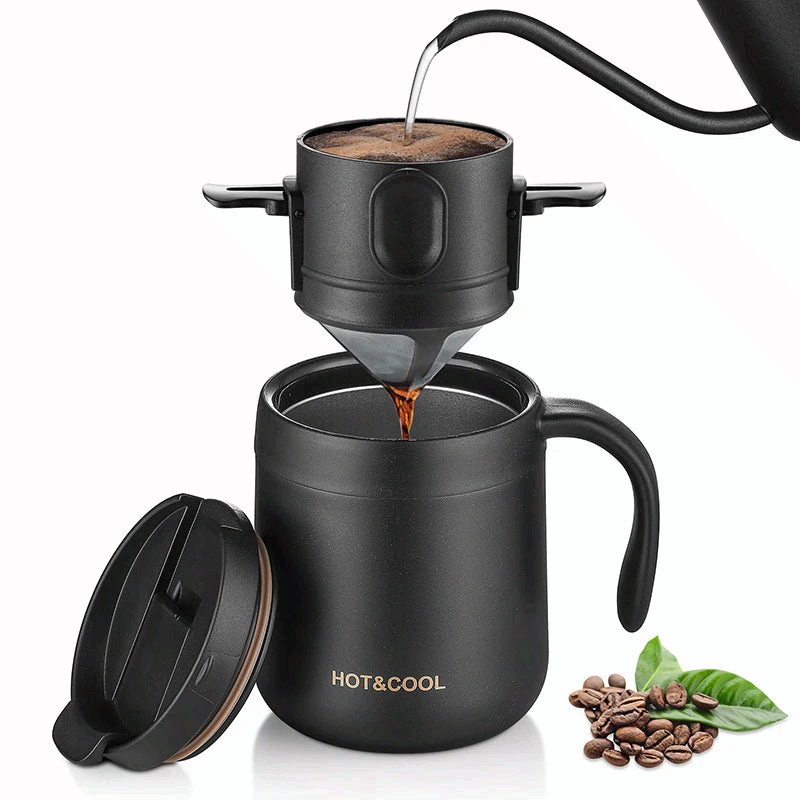 304 Stainless Steel Coffee Dripper Portable Reusable Filter Tea Coffee Maker Set