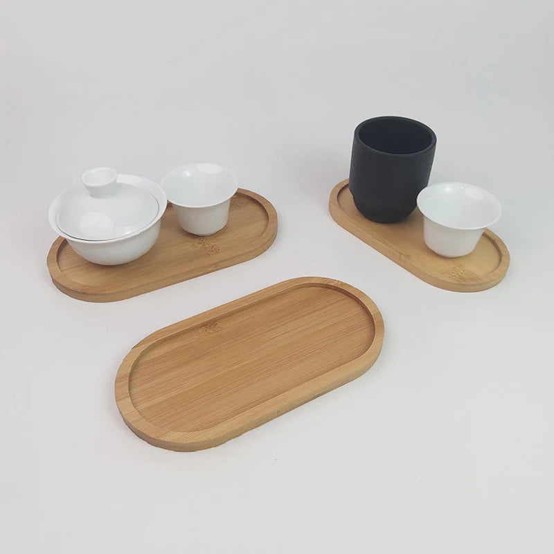 Solid Wood Serving Tray Style Plate for Dessert, Fruit & Bread