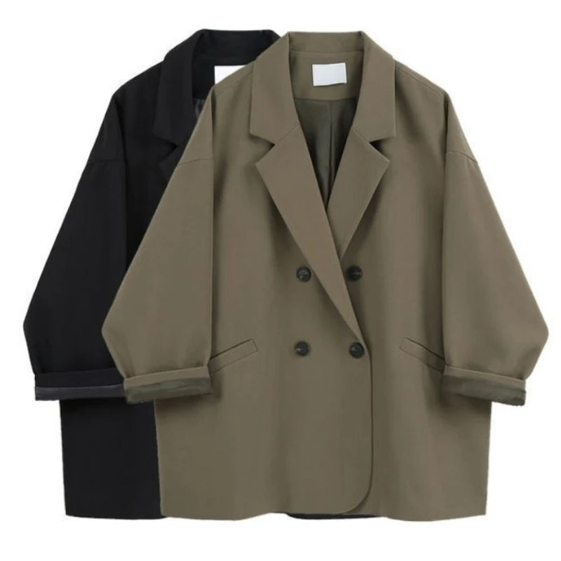 Oversized Black Blazer for Women Casual Streetwear Jacket