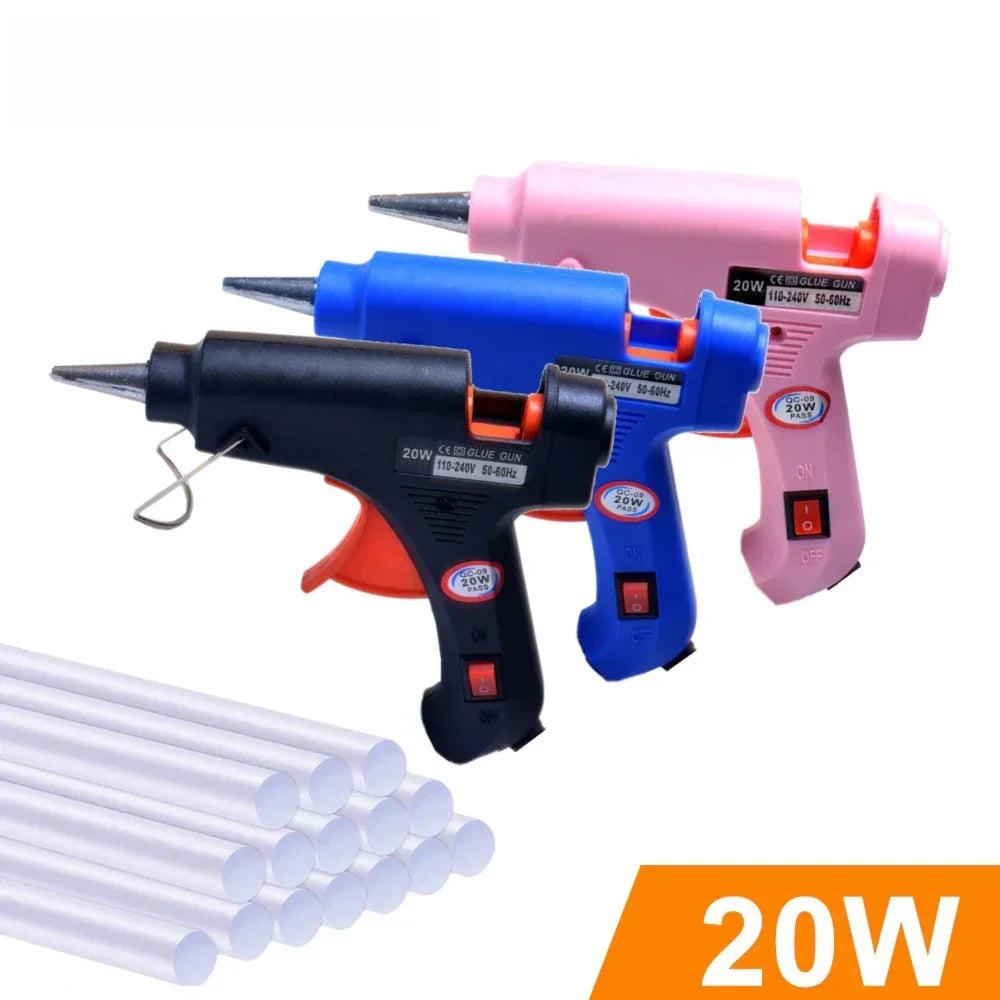 Mini Hot Glue Gun 20W – DIY Craft & Repair Tool with Glue Sticks
