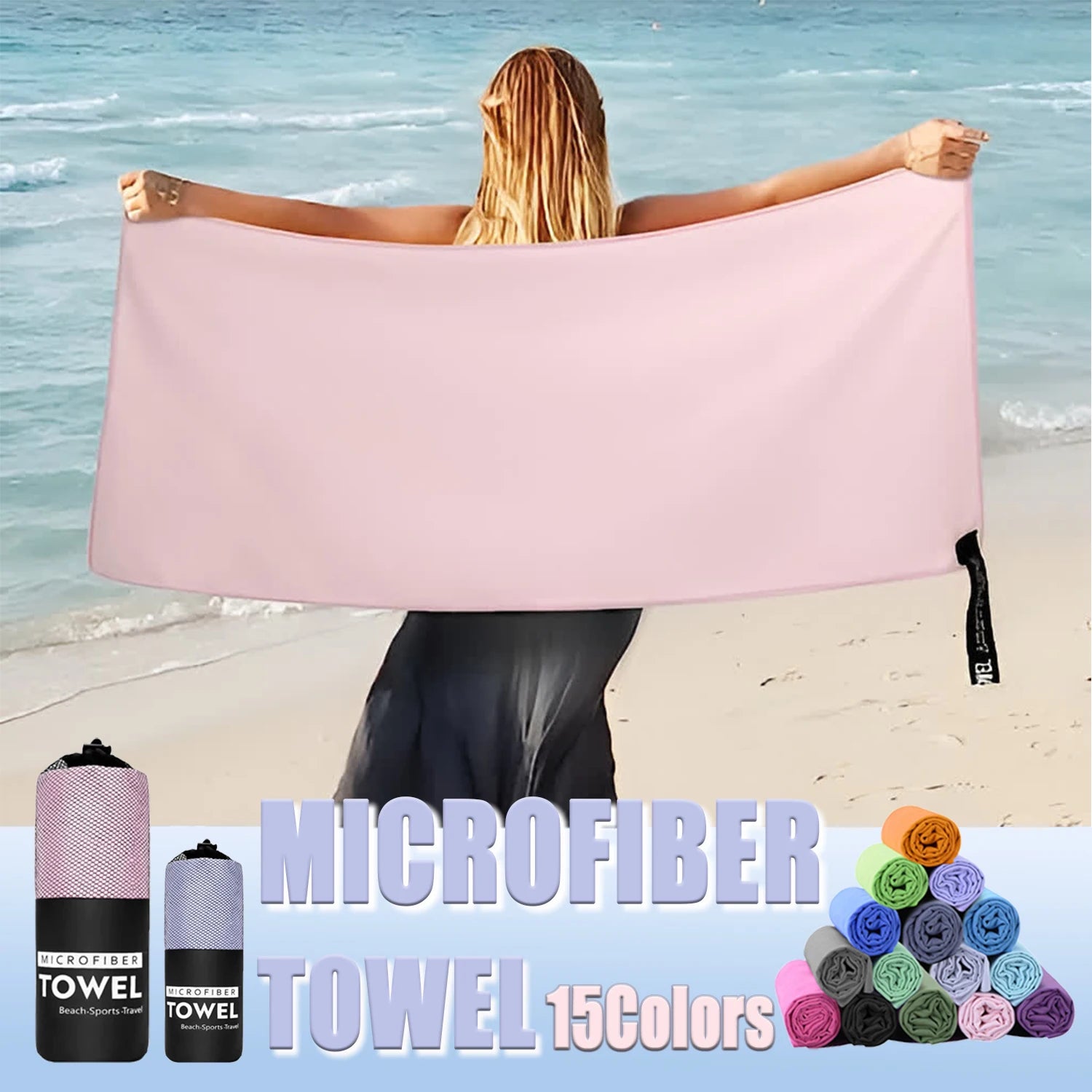 Microfiber Sports Towel Quick Dry Super Absorbent Lightweight Gym Beach Towel