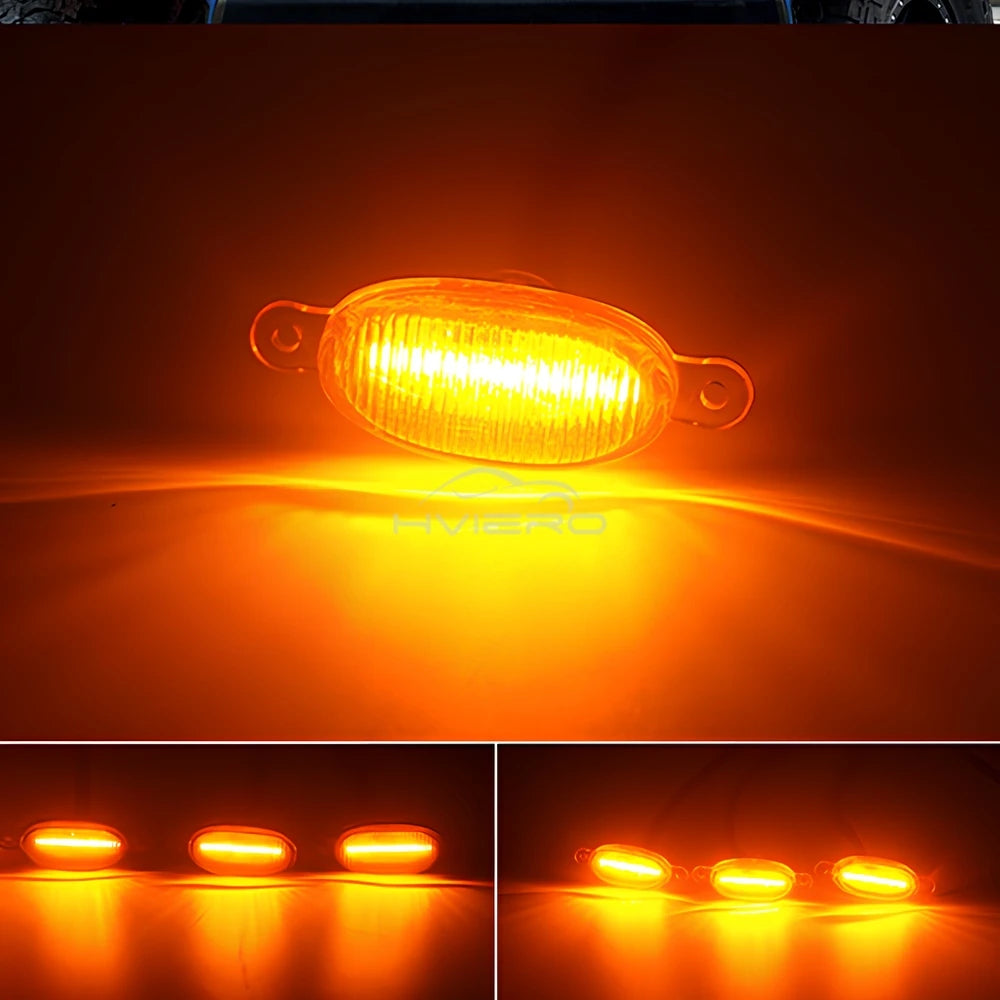 LED Car Grille Lights 12V – Yellow DRL Warning Lights for Pickup Truck & Car Front Grille