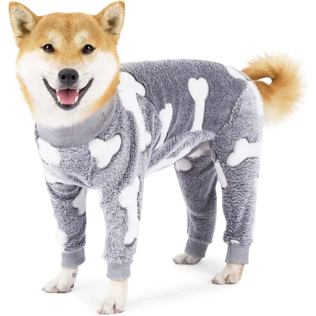 Dog Winter Pajamas Warm Four Leg Jumpsuit for Medium Large Dogs