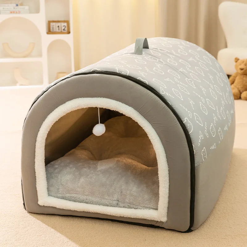 Large Dog House Winter Warm Removable Washable Pet Bed Cat Dog Nest Shelter