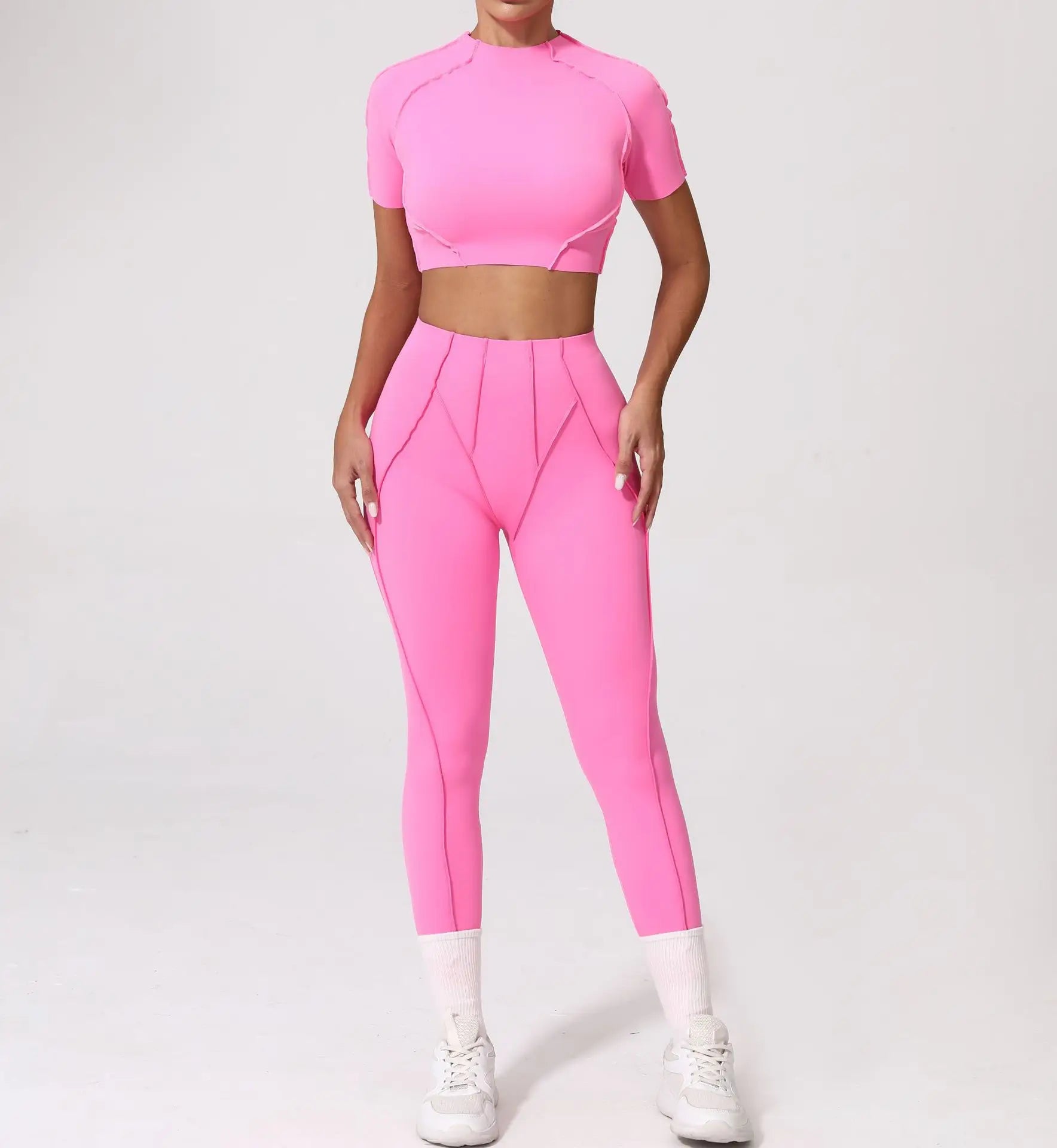 Women Seamless Yoga Set High Waist Hip Lifting Gym Sports Bra & Leggings Suit