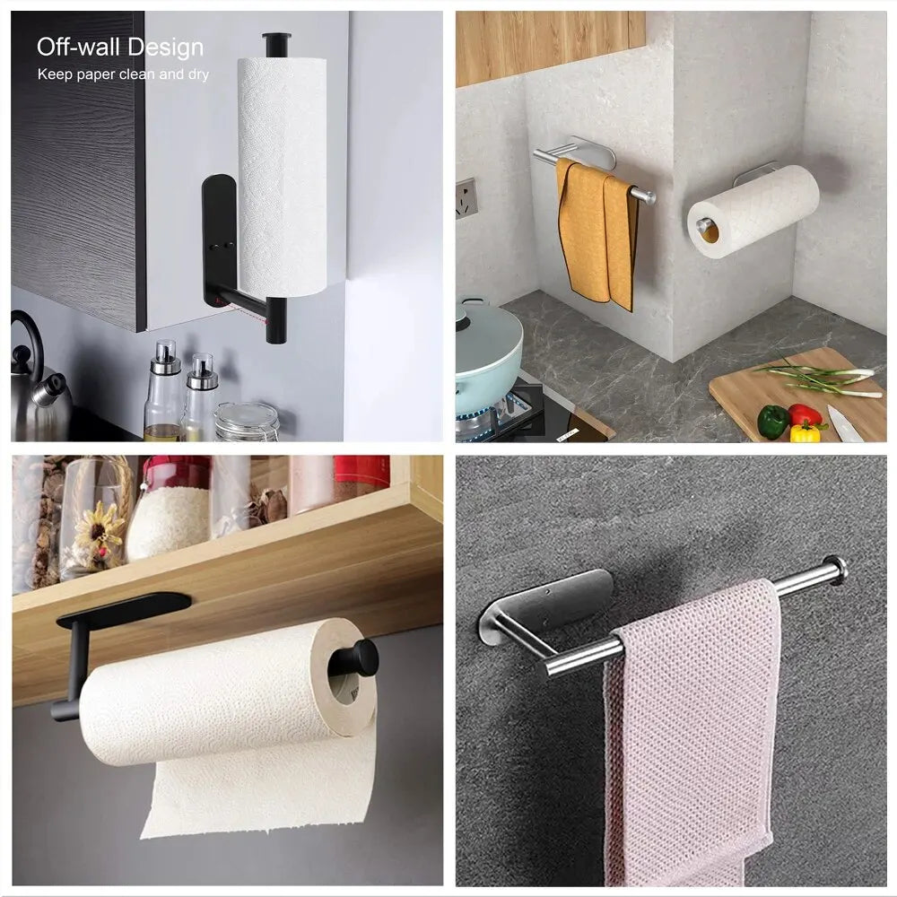 Self-Adhesive Paper Towel Holder – Under Cabinet Kitchen Roll Rack