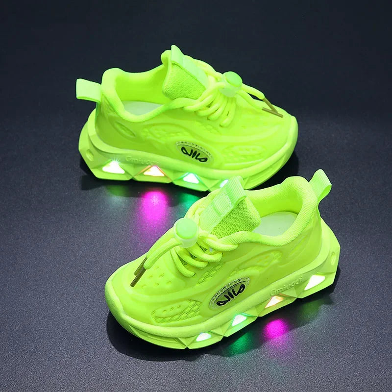 Kids Light Up Chunky Sneakers Soft Sole Baby Shoes for Boys and Girls