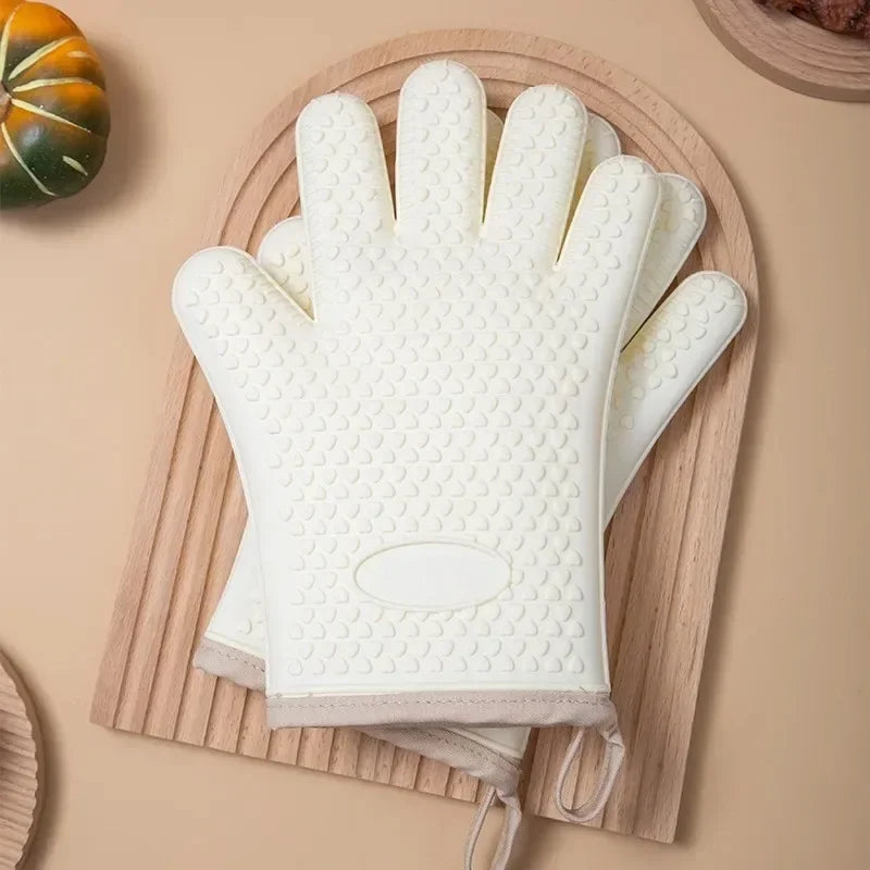 Silicone Oven Gloves – Heat Resistant Kitchen Gloves with Non-Slip Grip