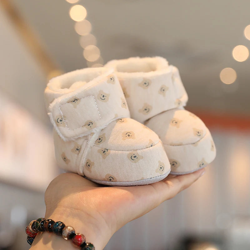 Baby Boys Girls Cute Cartoon Winter Booties Warm Non Slip First Walker Shoes