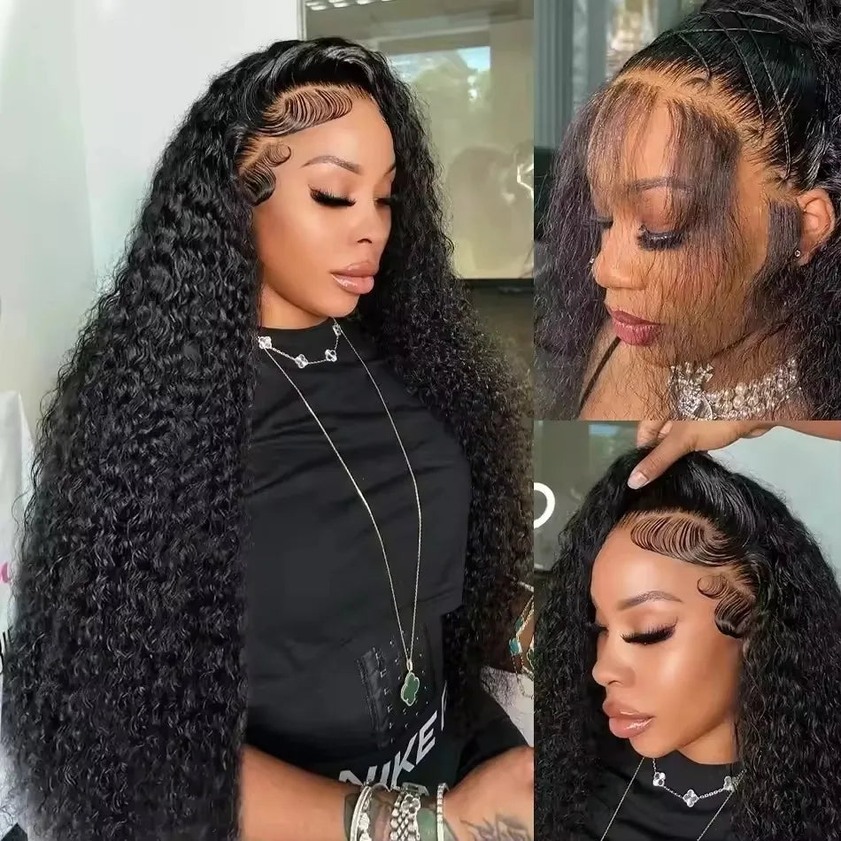 Water Deep Wave Human Hair Wig – HD Lace Front Glueless Wig Natural Hairline