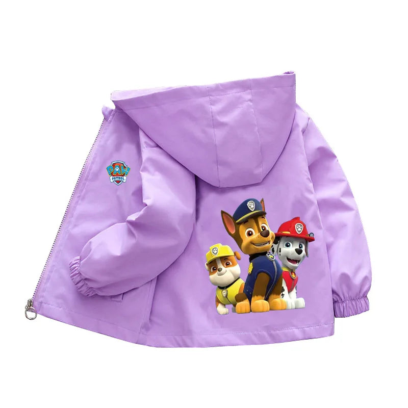 Kids Cartoon Rescue Pup Hooded Jacket Spring Autumn Sports Coat 1 to 10 Years
