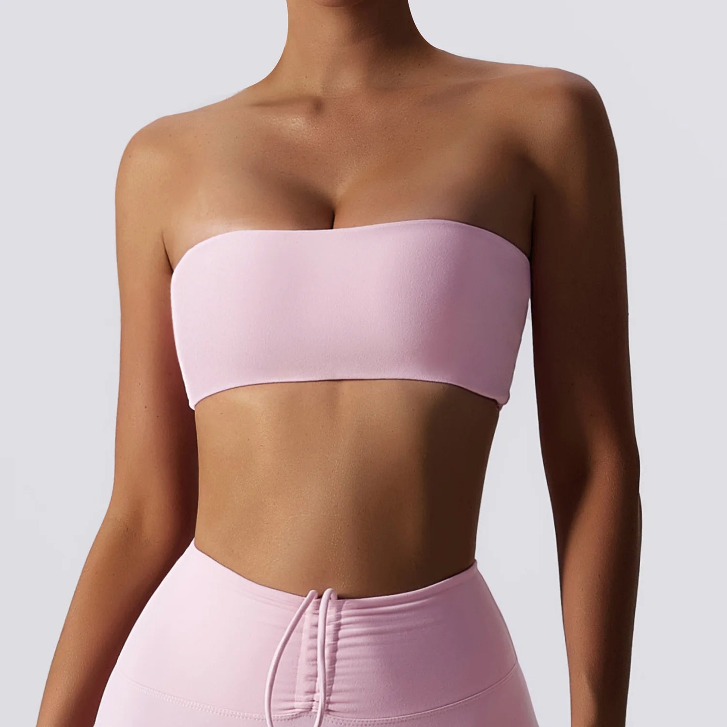 Women Strapless Sports Bra Seamless Tube Top Fitness Yoga Workout Bra