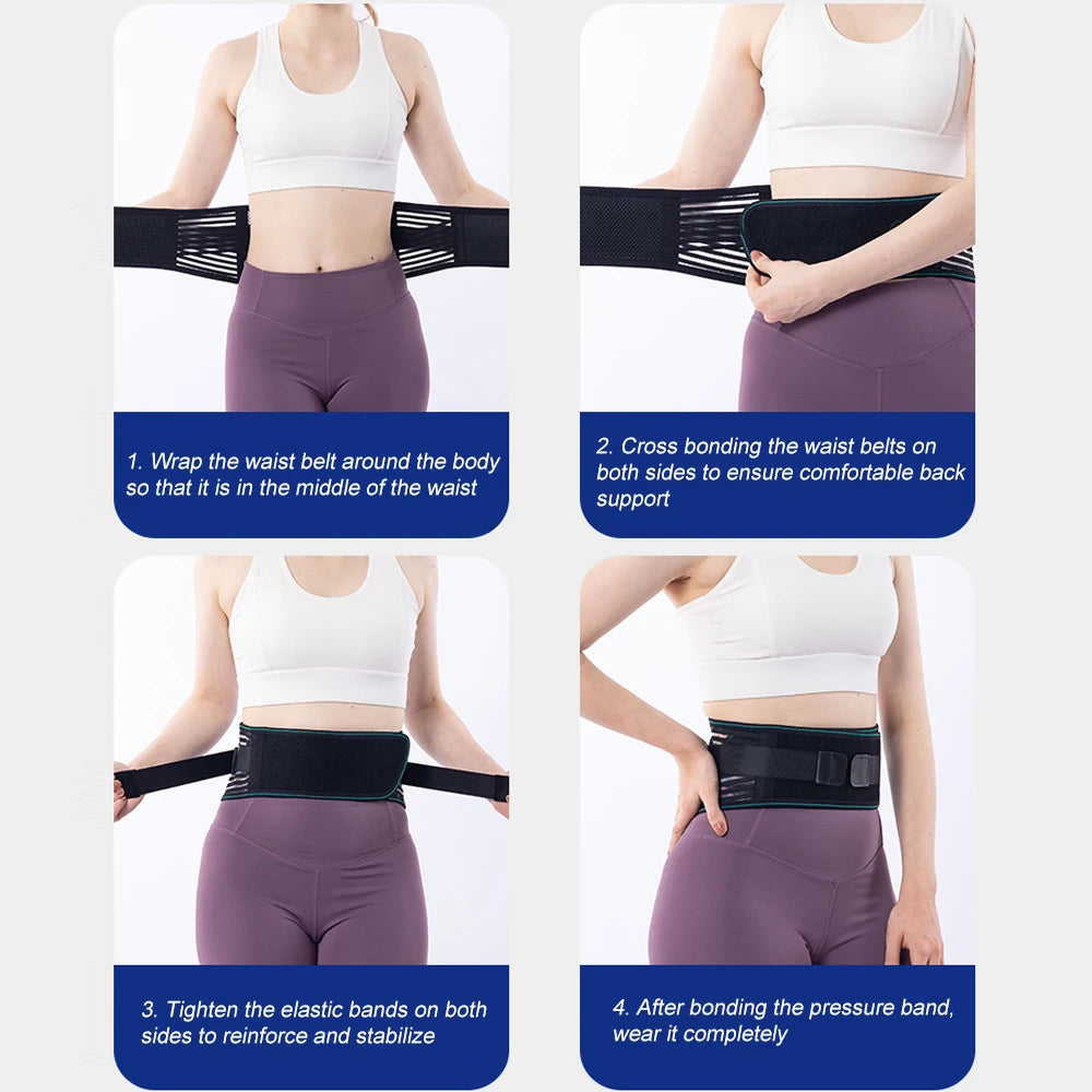 Lower Back Brace Lumbar Support Belt Adjustable Sciatica Pain Relief