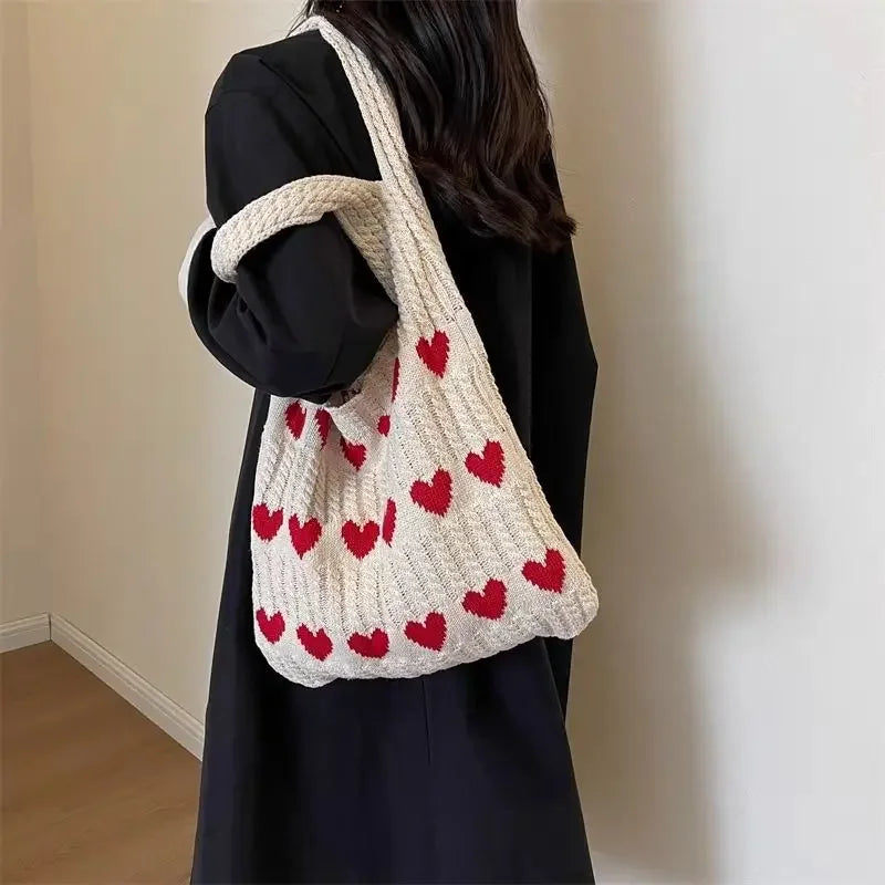 Women’s Handmade Knitted Shoulder Bag Summer Underarm Purse