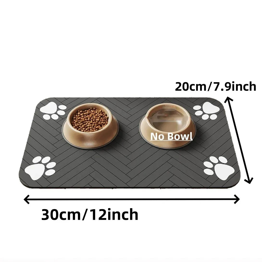 Pet Feeding Mat Waterproof Absorbent Dog Cat Food Mat Non-Slip Quick Dry Bowl Placemat