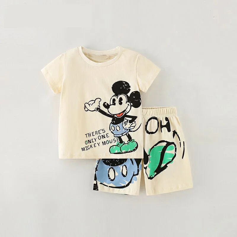 Kids T Shirt and Shorts Summer Tracksuit Set