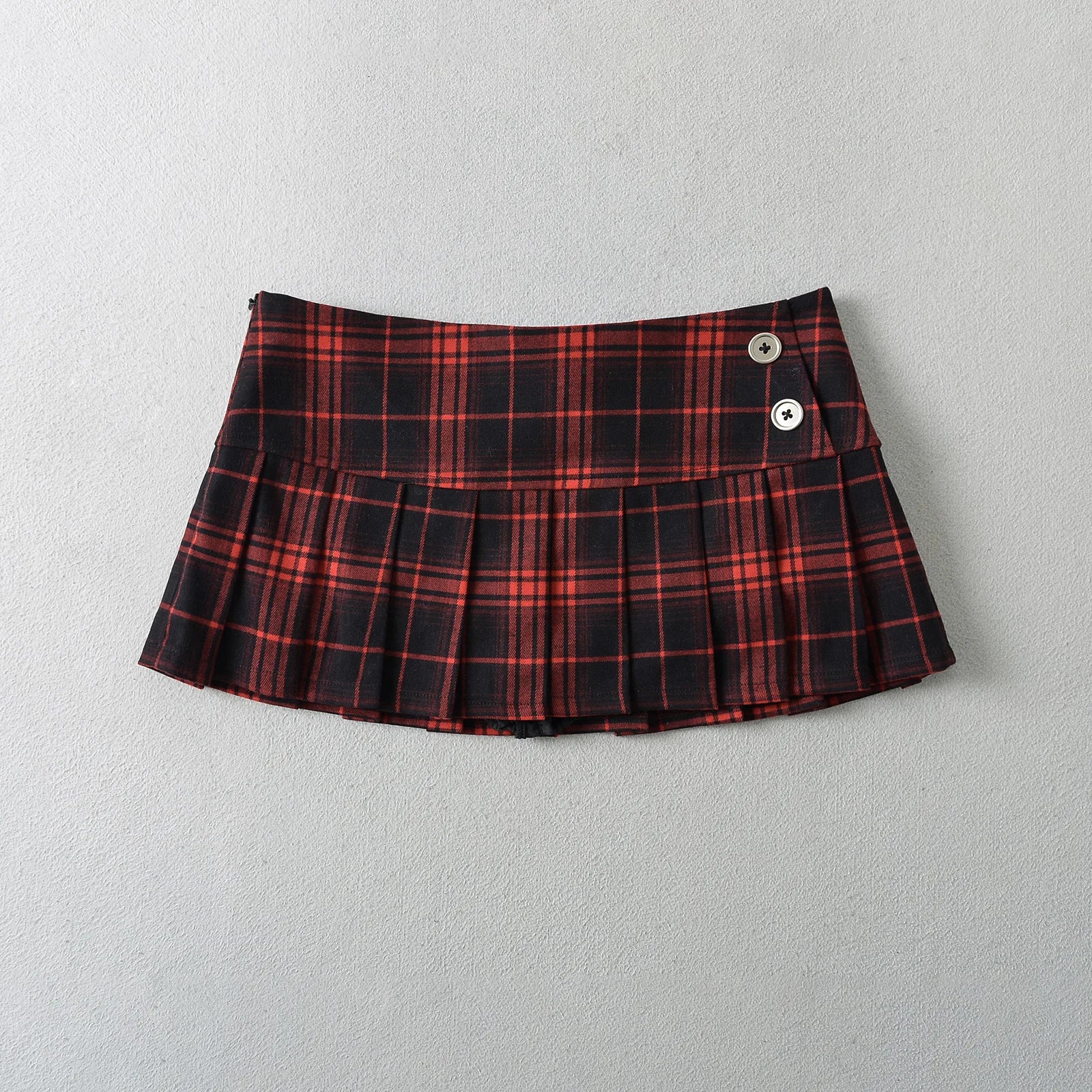 Women Y2K Plaid Pleated Mini Skirt Vintage Preppy Style Summer Skirt