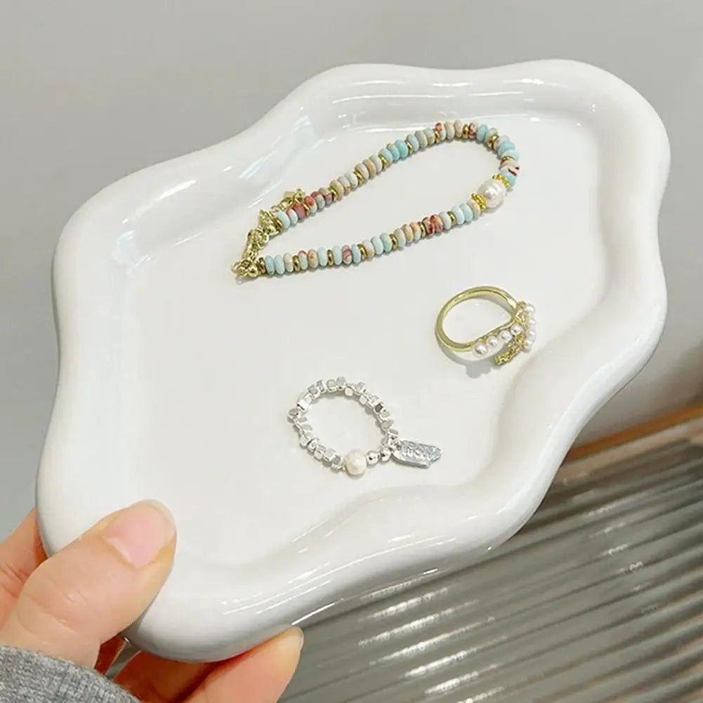 Cloud Shape Jewelry Tray Electroplated Display Plate for Earrings Rings Decor