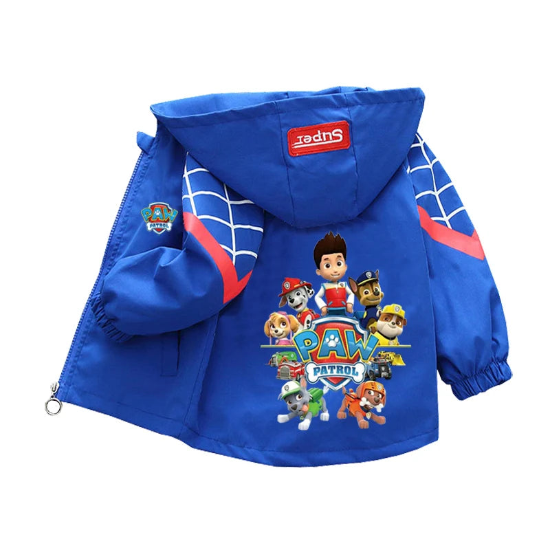 Kids Cartoon Rescue Pup Hooded Jacket Spring Autumn Sports Coat 1 to 10 Years