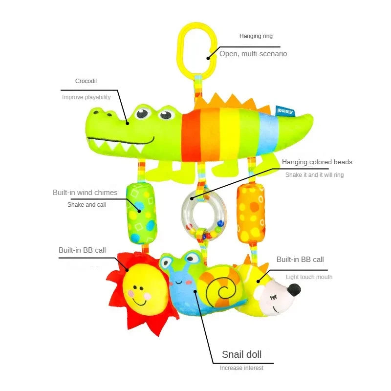 Rainbow Plush Baby Stroller Toy for 0 to 12 Months