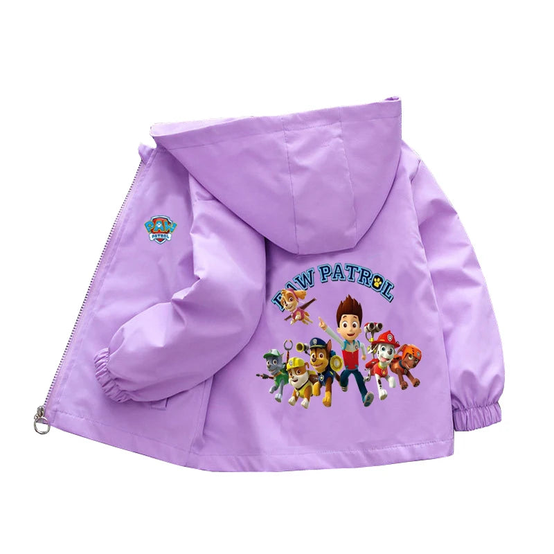 Kids Cartoon Rescue Pup Hooded Jacket Spring Autumn Sports Coat 1 to 10 Years
