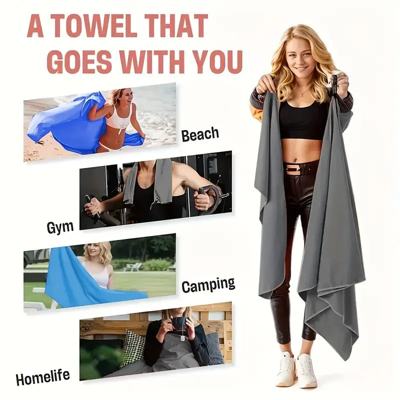Quick Dry Microfiber Beach Towel Travel Hiking Gym Swimming Camping