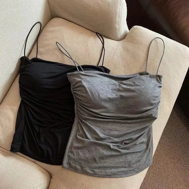 Women White Fitted Camisole Sleeveless Tank Top