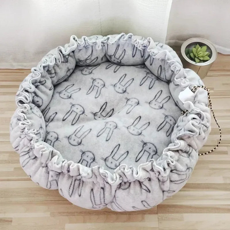 Adjustable Pet Bed Warm Fleece Cat Dog Nest