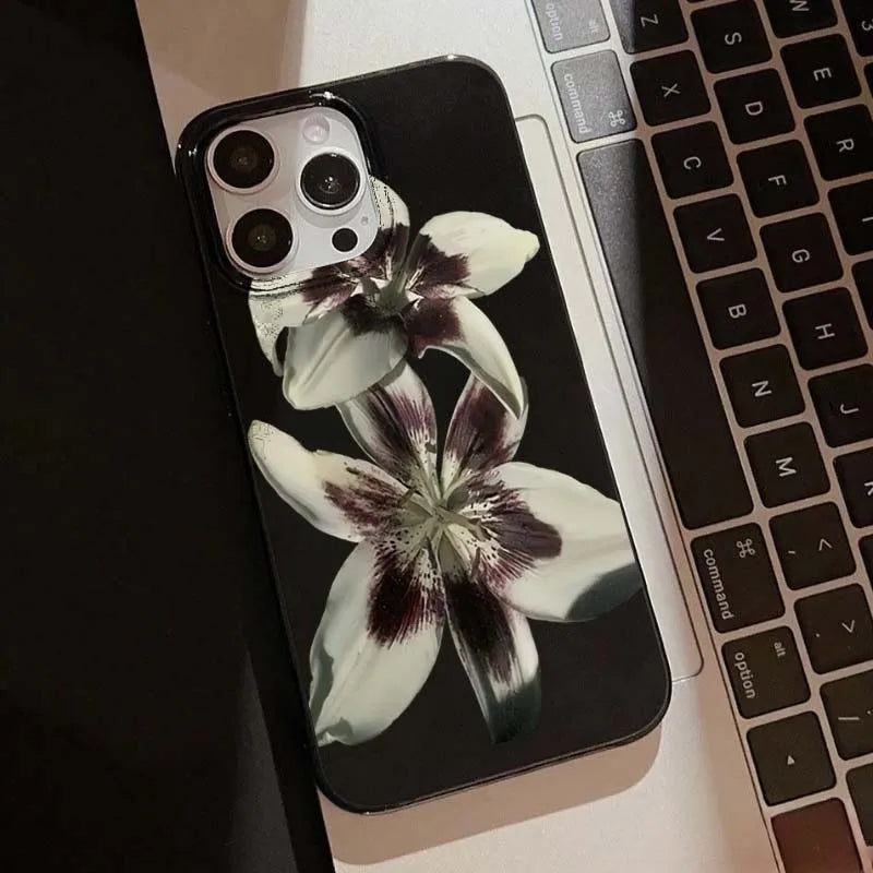 Lily Orchid Flower Print Soft Shockproof iPhone Case