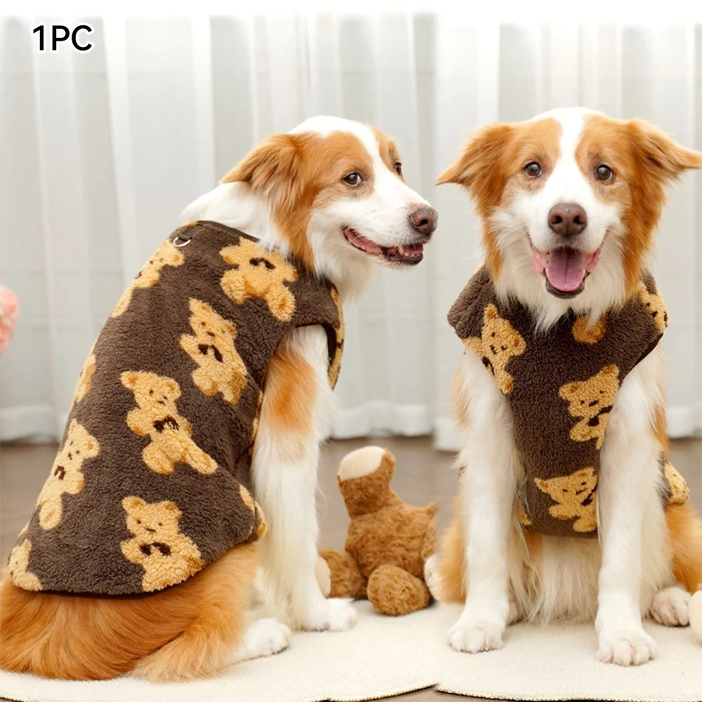 Warm Flannel Dog Pajamas Winter Pet Coat for Large Dogs