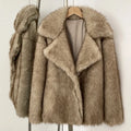 Women Faux Fur Jacket Thick Warm Fluffy Winter Coat
